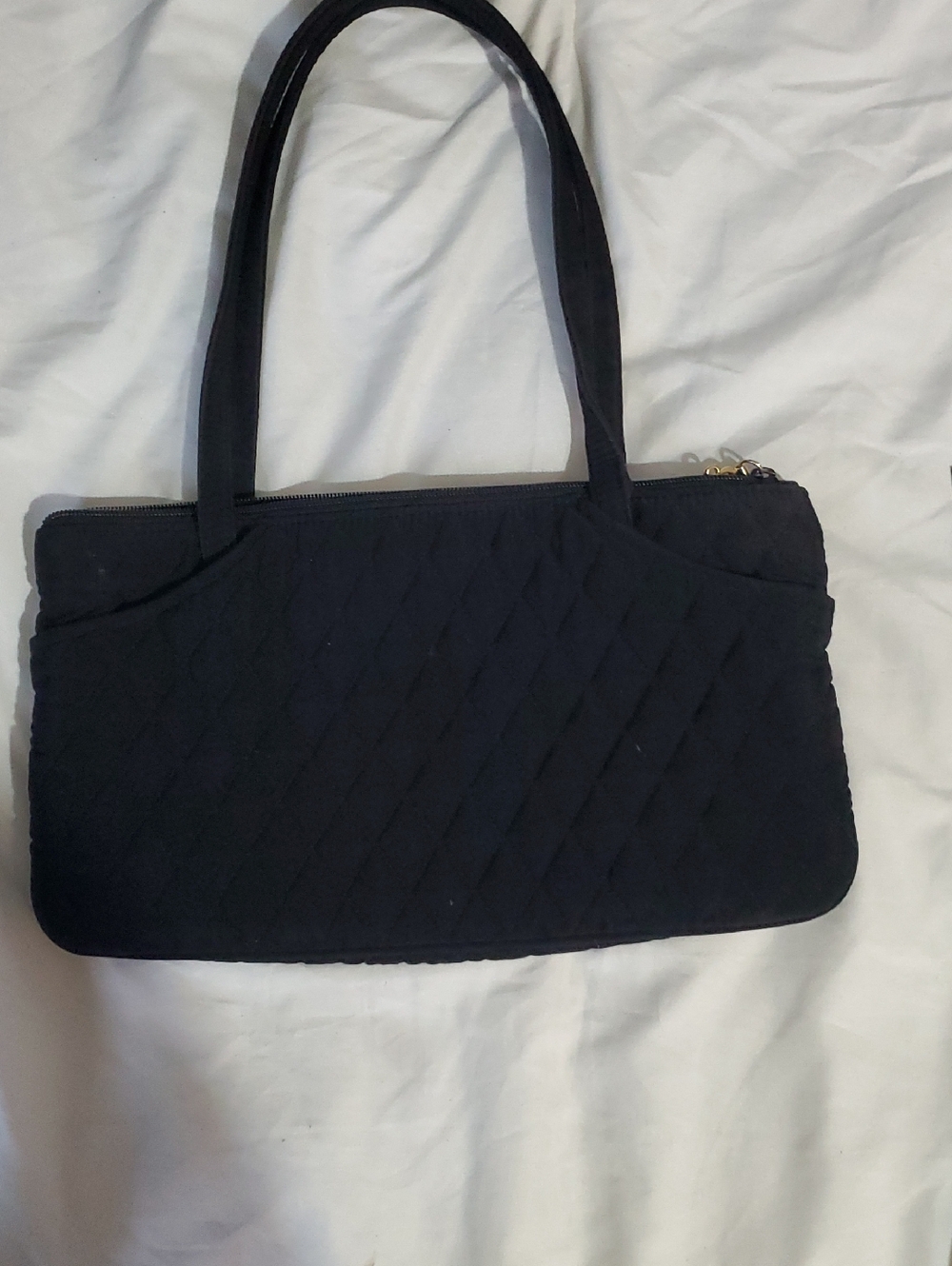 Vera Bradley Quilted Black Shoulder Bag - Classic Women's Tote